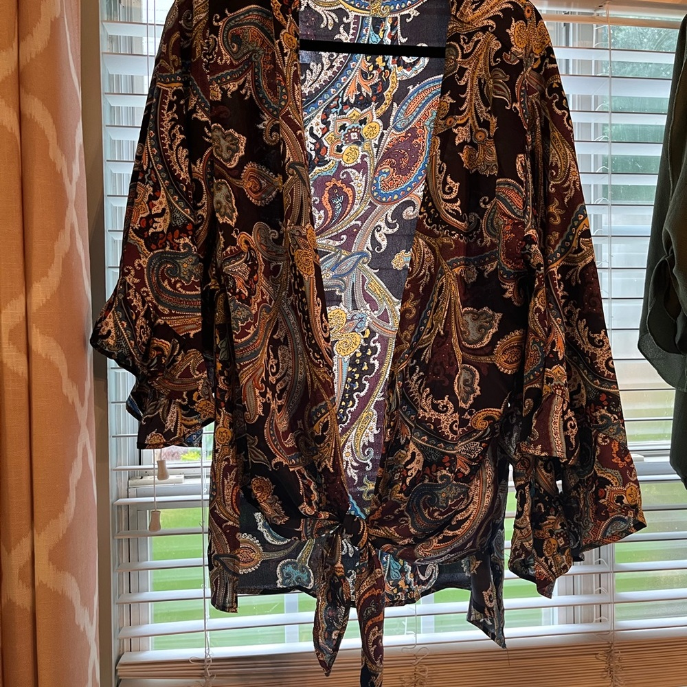 UMGEE tie front top with giant sleeves